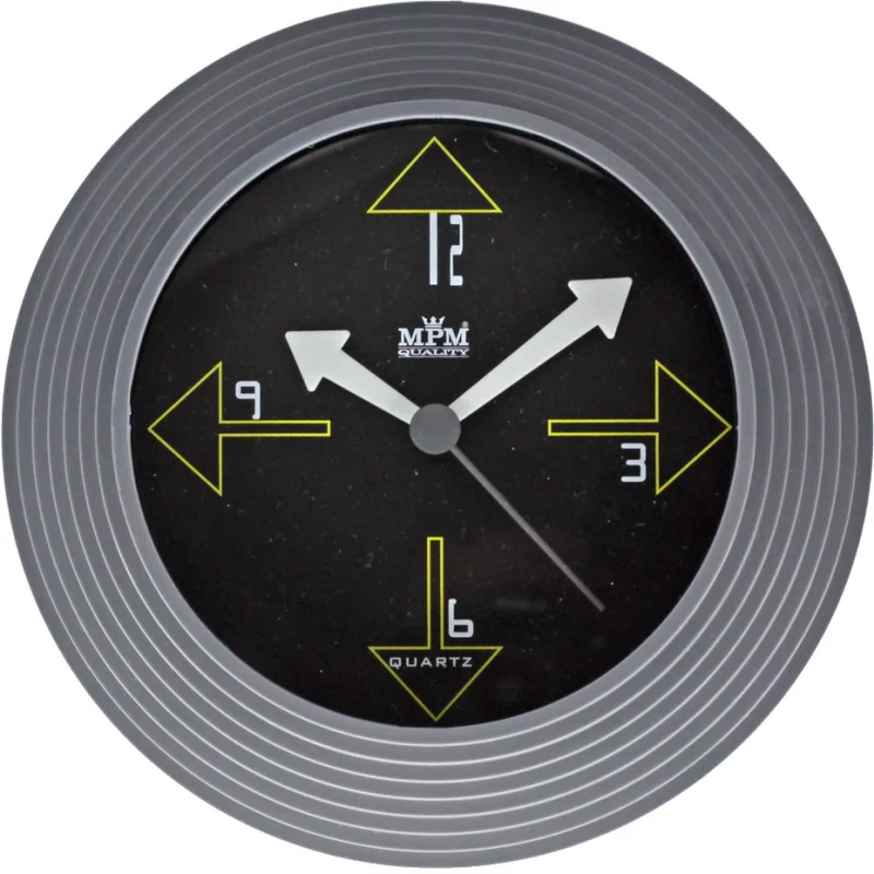 MPM Černé kulaté nástěnné hodiny MPM E01.2690