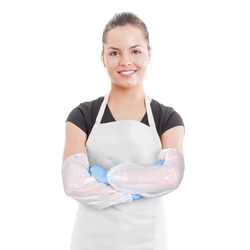 Rukávník na jedno použití bílý 22 x 40 cm (PE) [100 ks] (68155)