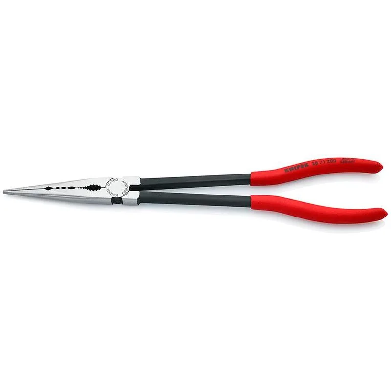 Kliešte KNIPEX 28 71 280 – 280 mm, polgulaté, rovné, dlhé, montážne