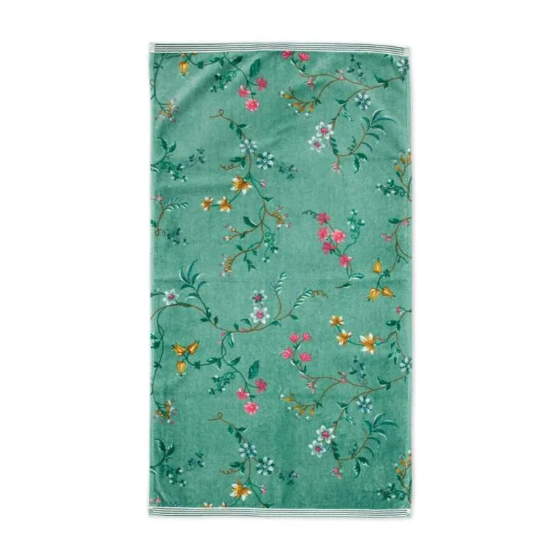Pip Studio bavlněný froté ručník na ruce Les Fleurs zelený 30x50 cm