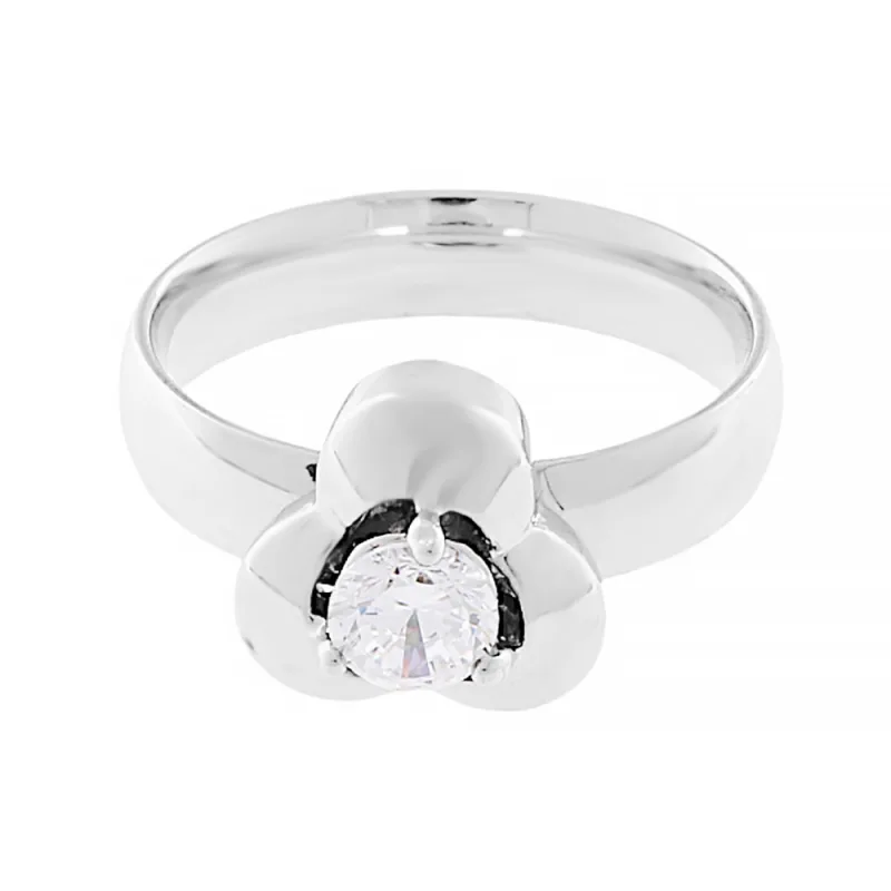 MPM Dámský ocelový nerezový prsten Hari se zirkony (velikost 55) - stříbrné barvy