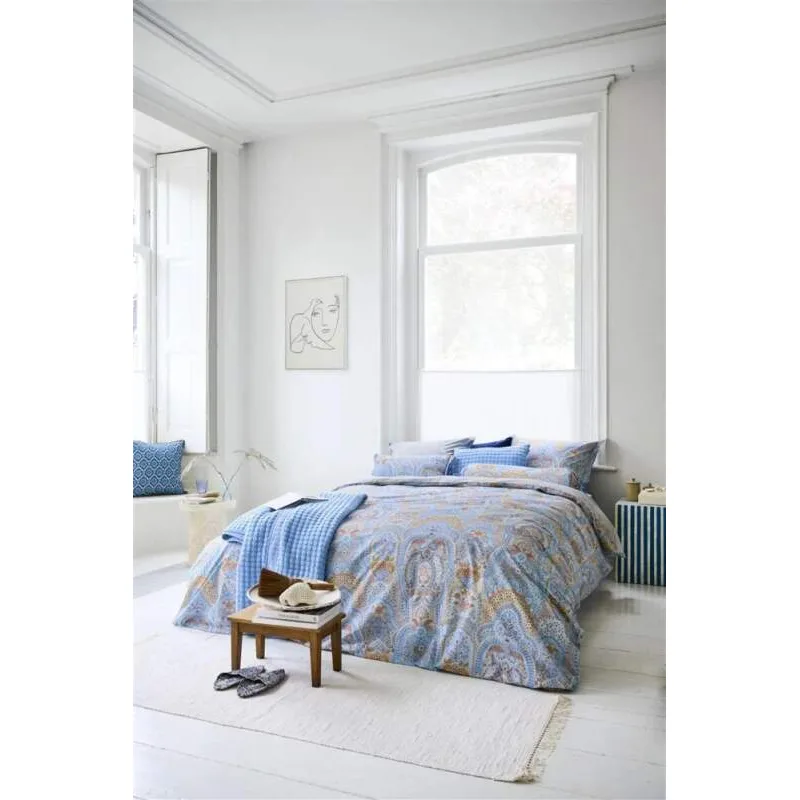Pip Studio perkálové povlečení Jabali Flower modré 140x200 + 70x90 cm