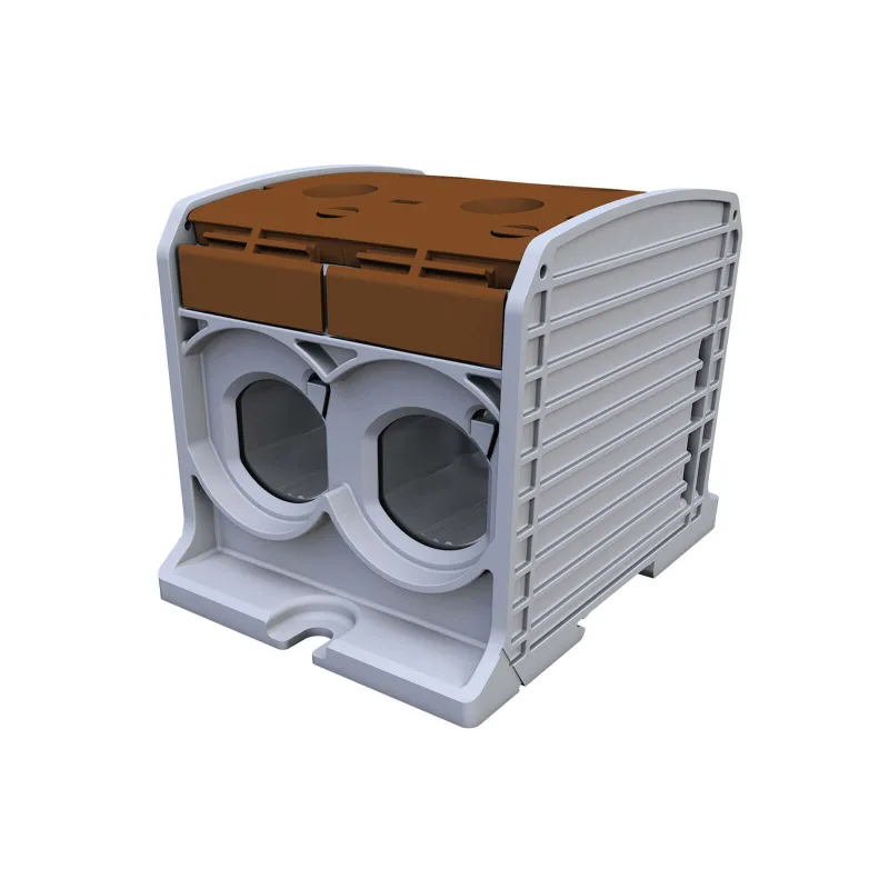 Univerzálna svorka SIMBLOCK STB 300-2 hnedá Al/Cu 2x300mm2 jednopólová, 4 otvory