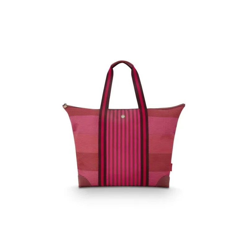 Pip Studio Tilda Stripe Plážová taška, růžová