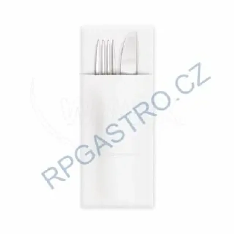 Ubrousky CutleryStar 2vrstvé bílé 38 x 32 cm [50 ks] (kapsy na příbor) (87100)