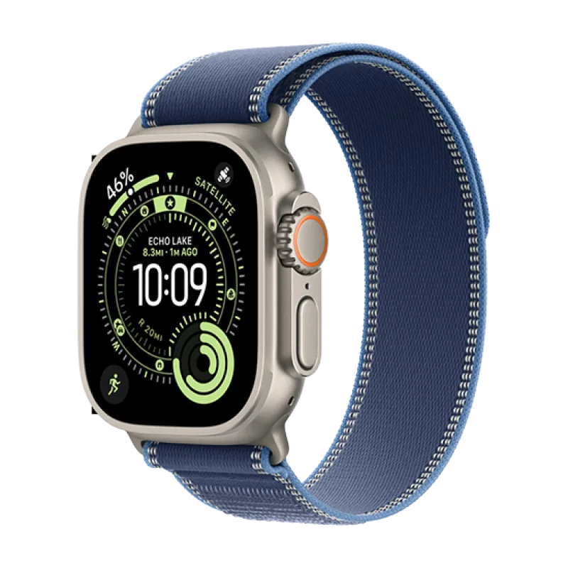 Watch Apple Watch Ultra 3 (2025) 5G 49mm Natural Titanium Case with Trail Loop M/L - Blue/Bright Blue