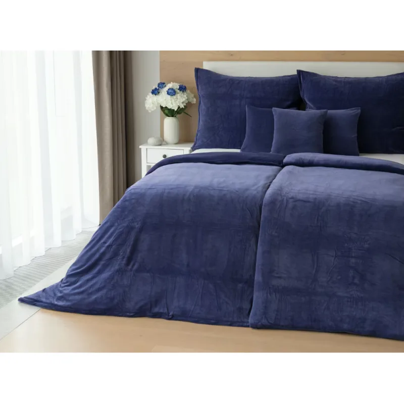Matějovský Obliečky Bavlnený mikroplyš PREMIUM TMAVO MODRÝ 140x220/70x90 cm