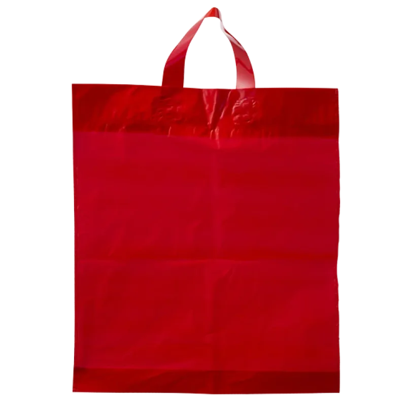 Taška nákupní červená LDPE PAS s uchem červená 400 x 470 mm / 55 my, [1 ks]
