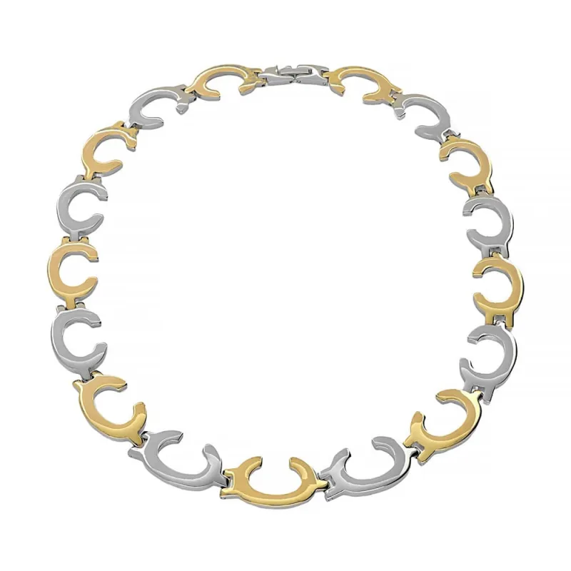 MPM Dámský ocelový nerezový náhrdelník 7283 - stříbrnozlaté barvy SNE.7283.. 45cm