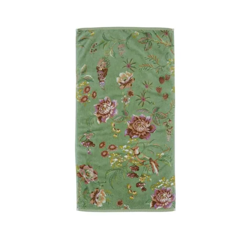 Pip Studio Secret Garden bavlněný froté ručník zelený 55x100 cm