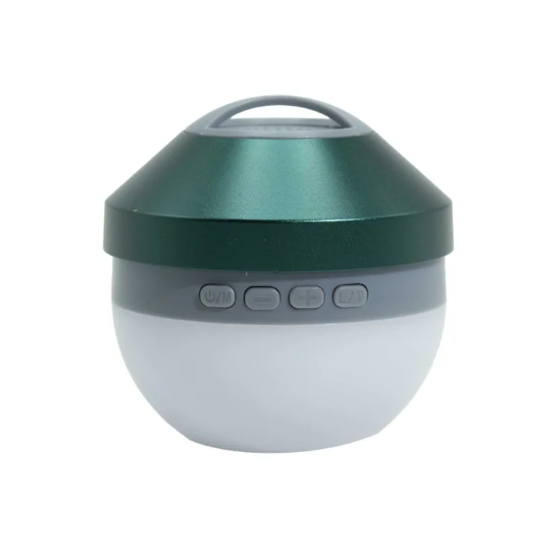 Zelené Závesné Kempingové Svetlo s Mini Reproduktorom