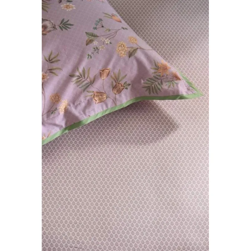 Pip Studio perkálové prostěradlo Thousand Leaves 90x200 cm, lila