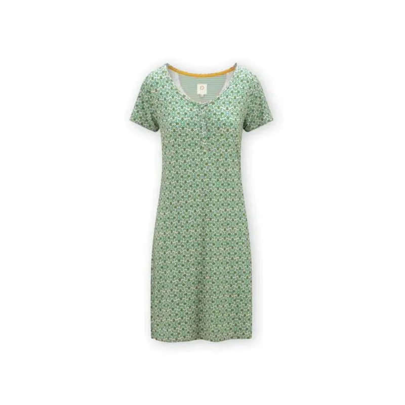 Pip Studio Daisy noční košile s krátkým rukávem Verano, zelená