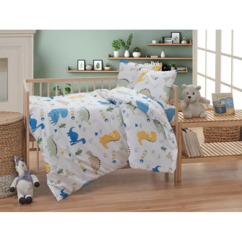 Bavlnené detské obliečky do malej postieľky 90x135, 45x60 cm Dino