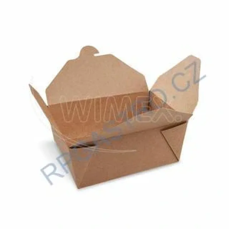 Food box (PAP/PE) nepromastitelný kraft `M` 150 x 120 x 65 mm 1300ml [50 ks](48623)