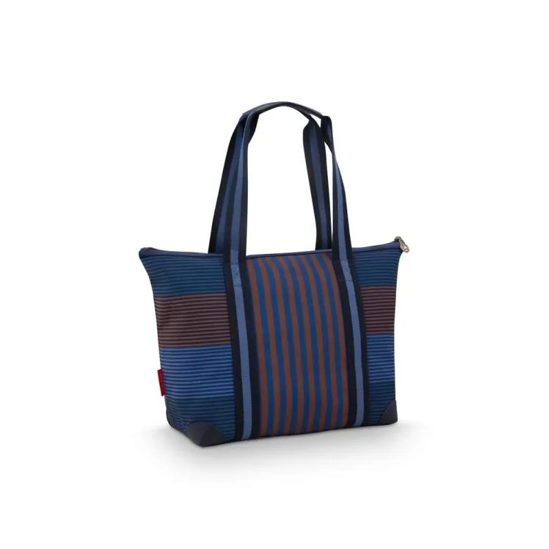 Pip Studio Tilda Stripe Plážová taška, modrá