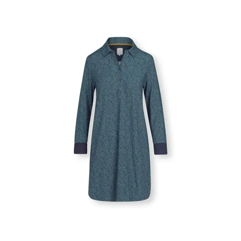 Pip Studio Daatje noční košile Leafy Dots, modrá