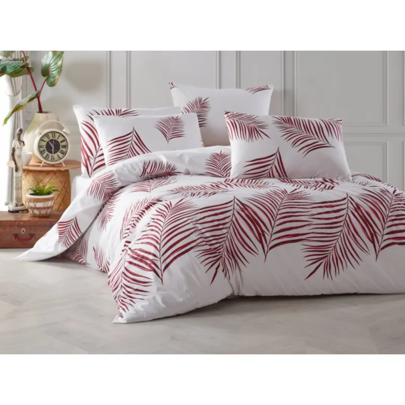 Bavlnené obliečky Palmera vínová 200x220/2x70x90 cm