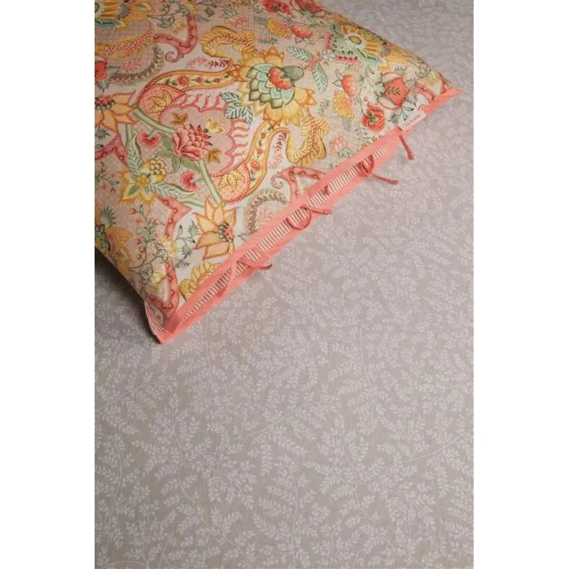 Pip Studio Leafy kvalitní bavlněné prostěradlo s lycrou 180x200/220 cm, khaki