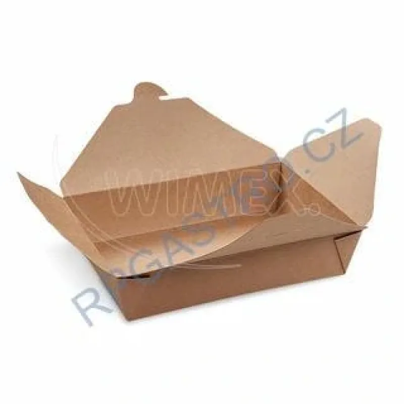 Food box (PAP/PE) nepromastitelný kraft `L` 195 x 138 mm 1400ml [50 ks] (48626)