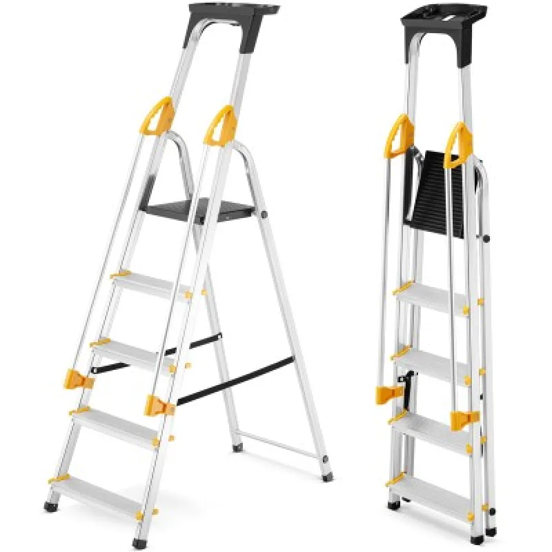 Higher L-ALU-5-P 5 stupňové schodíky hlinikové s madlami, nosnosť 150kg