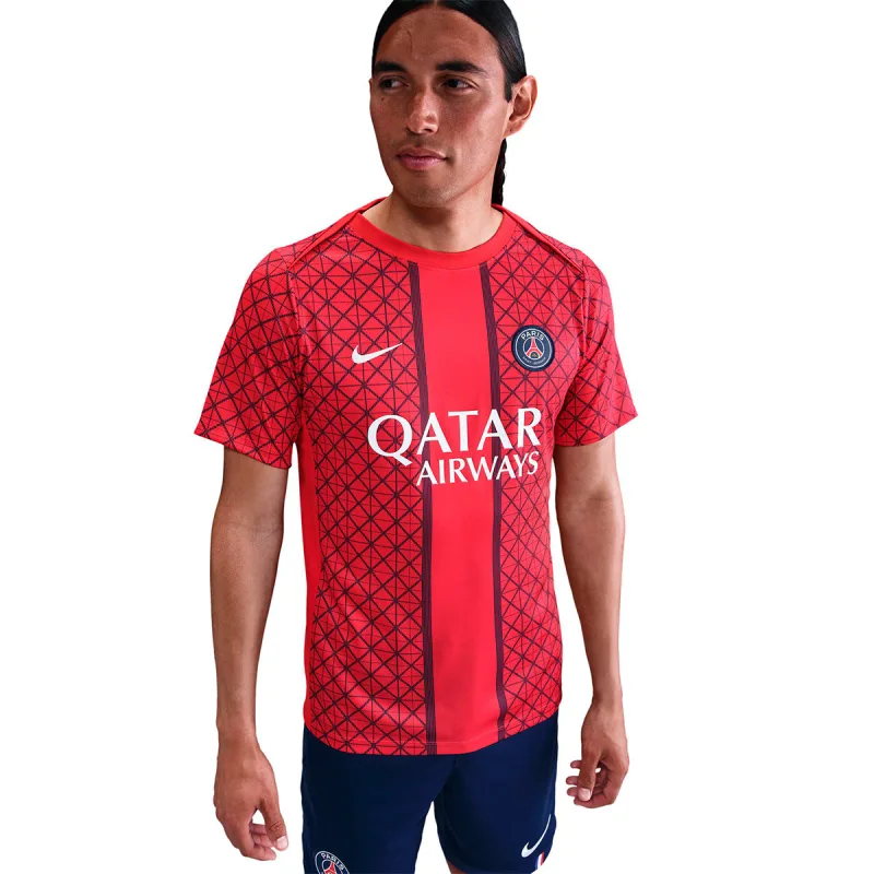 Nike Paris Saint-Germain FC - PSG predzápasový dres červený pánsky 2025-2026