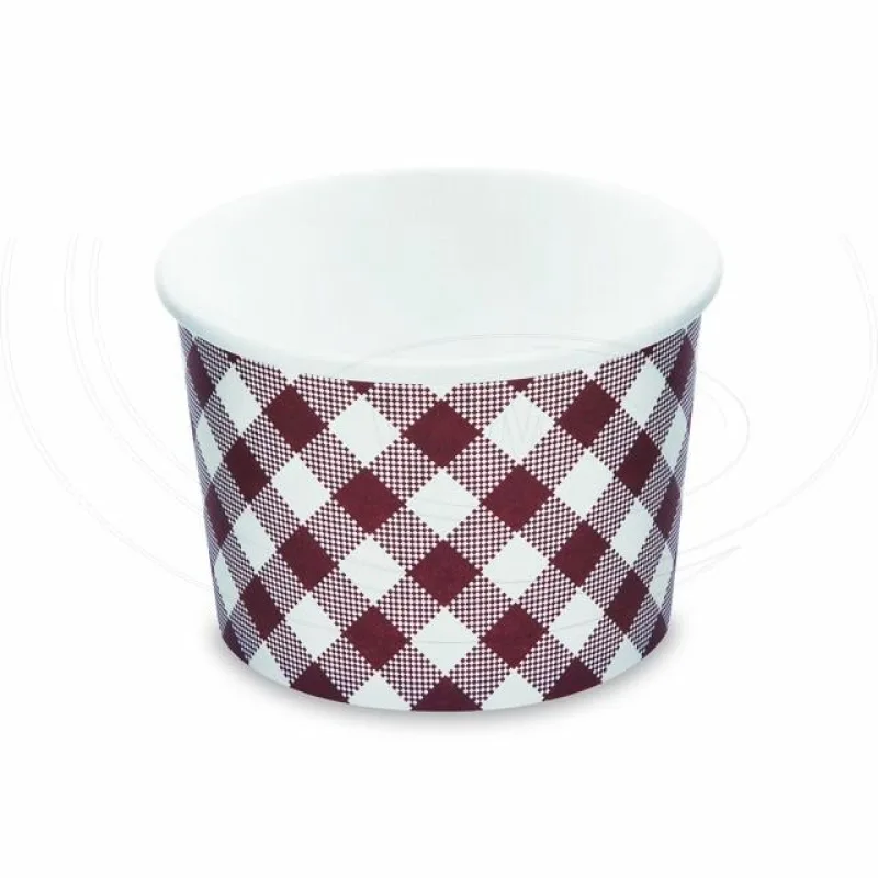 Papírové misky kulaté nepromastitelné KARO 500ml (Ø 115 mm) [50 ks] (76950s - P8A,1C,E64)