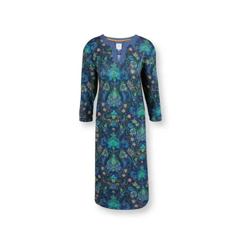 Pip Studio noční košile s 3/4 rukávem Kyoto Festival, modrá