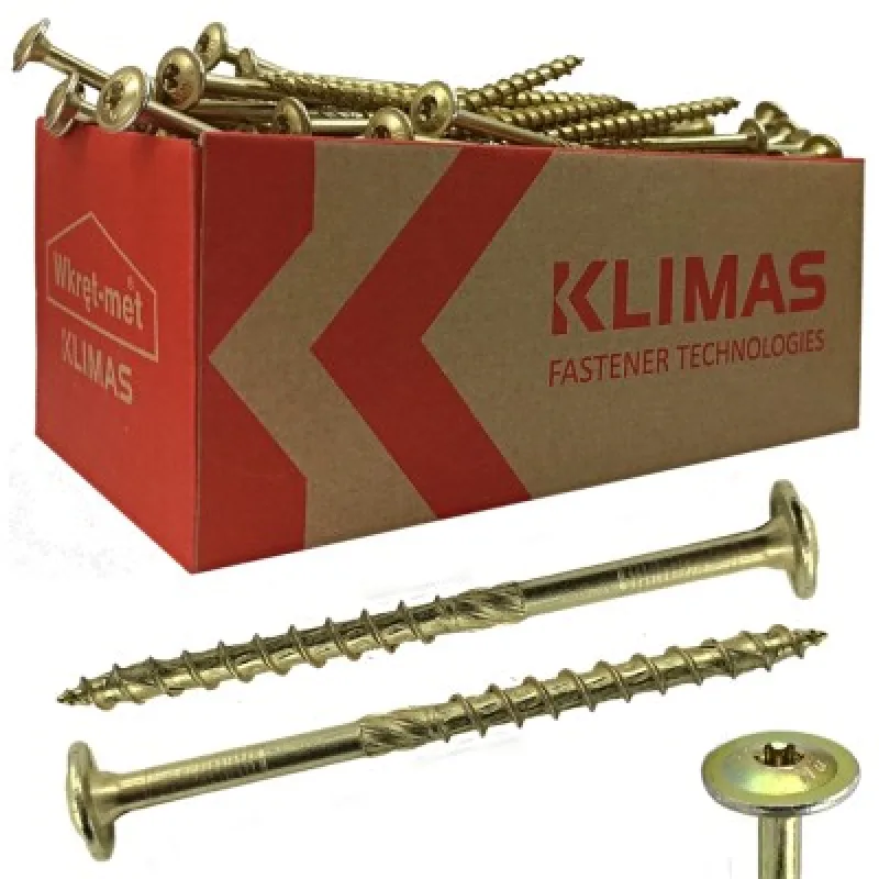 Klimas Wkret-Met | Skrutky do dreva s tanierovou hlavou TORX| 6X90 mm | 100ks