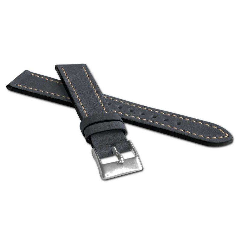 LAVVU Modrý řemínek RETRO z luxusní kuže Top Grain - 24 LSWUL24