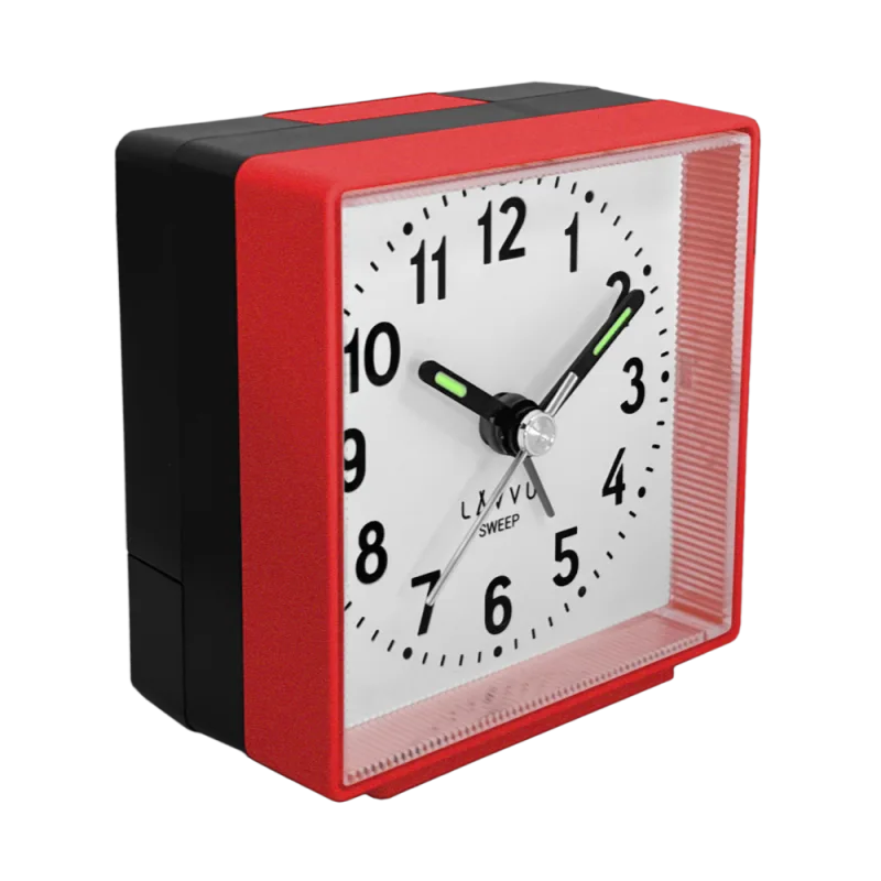 LAVVU Červený budík SWEEP s plynulým chodem - 3 ROKY ZÁRUKA! LAS3011