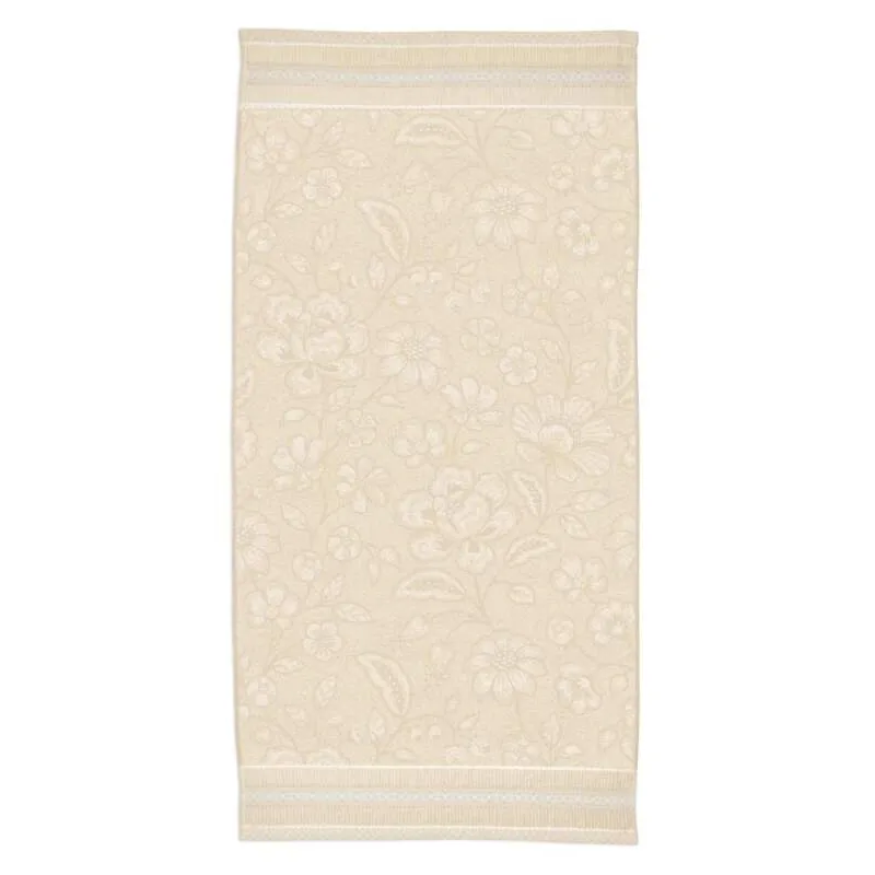 Pip Studio Jasmine Jacquard bavlněná froté osuška tmavě písková 70x140 cm