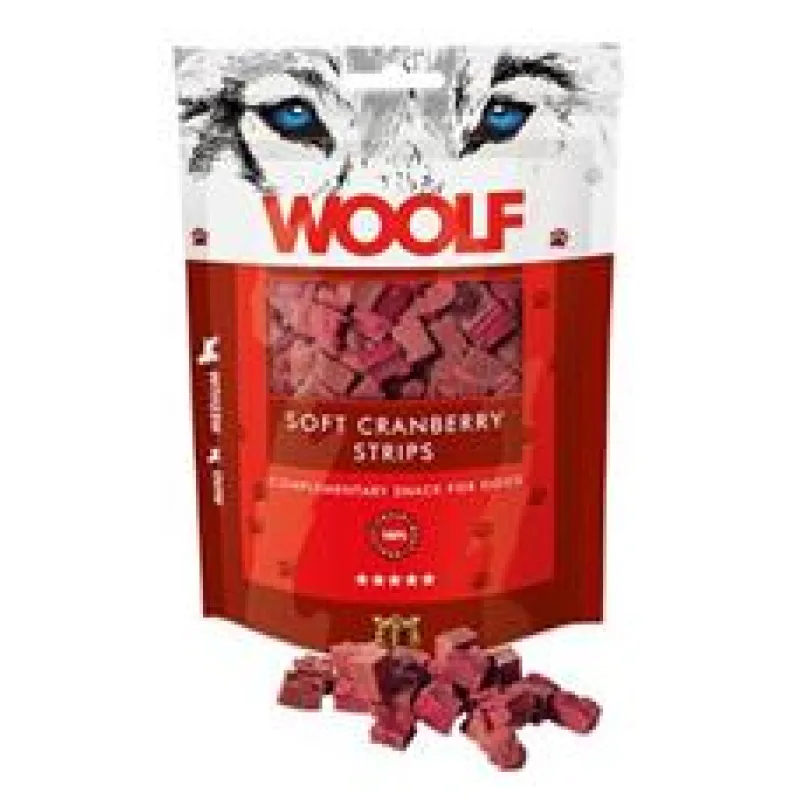 WOOLF pochoutka soft cranberry strips 100g