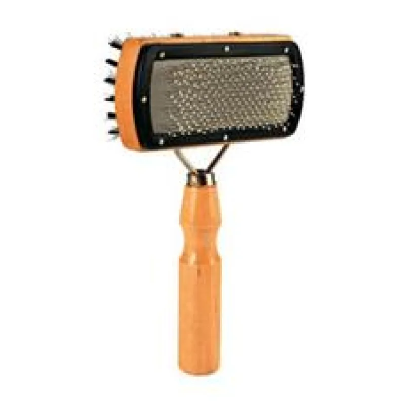 Kartáč oboustranný, dřevěný, hranatý s kuličkami 10x18cm 1 ks