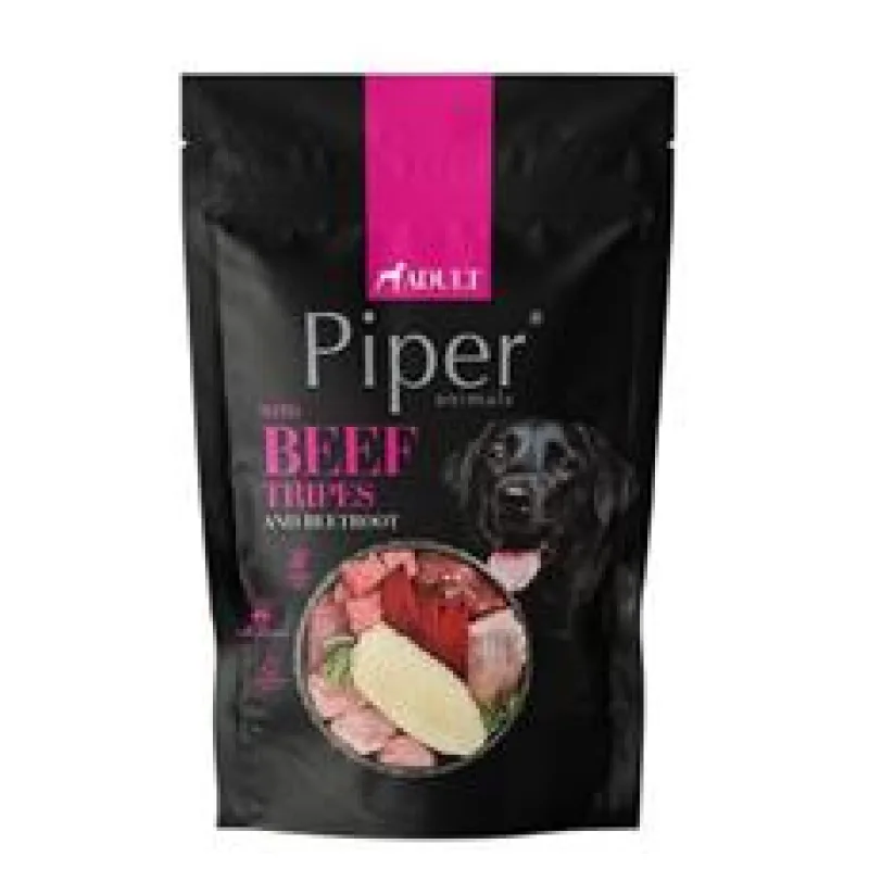 NEW PIPER s hovězími žaludky a červenou řepou, kapsička pro psy 500g