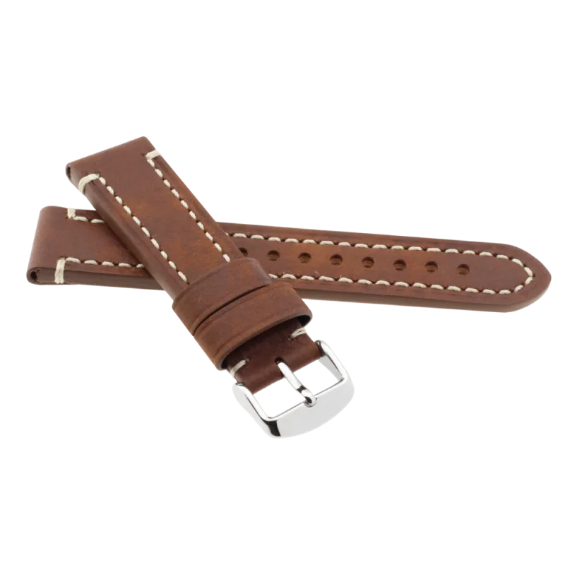 JVD Kožený unisex hnědý řemínek na hodinky R42003/20