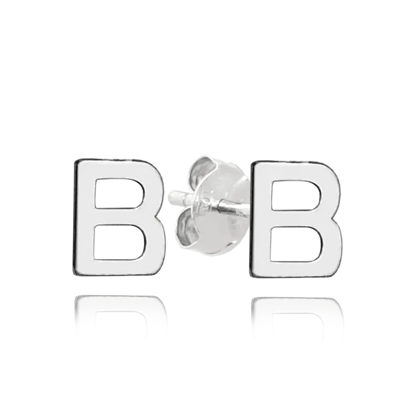 MINET Stříbrné náušnice písmeno "B" JMAS900BSE00