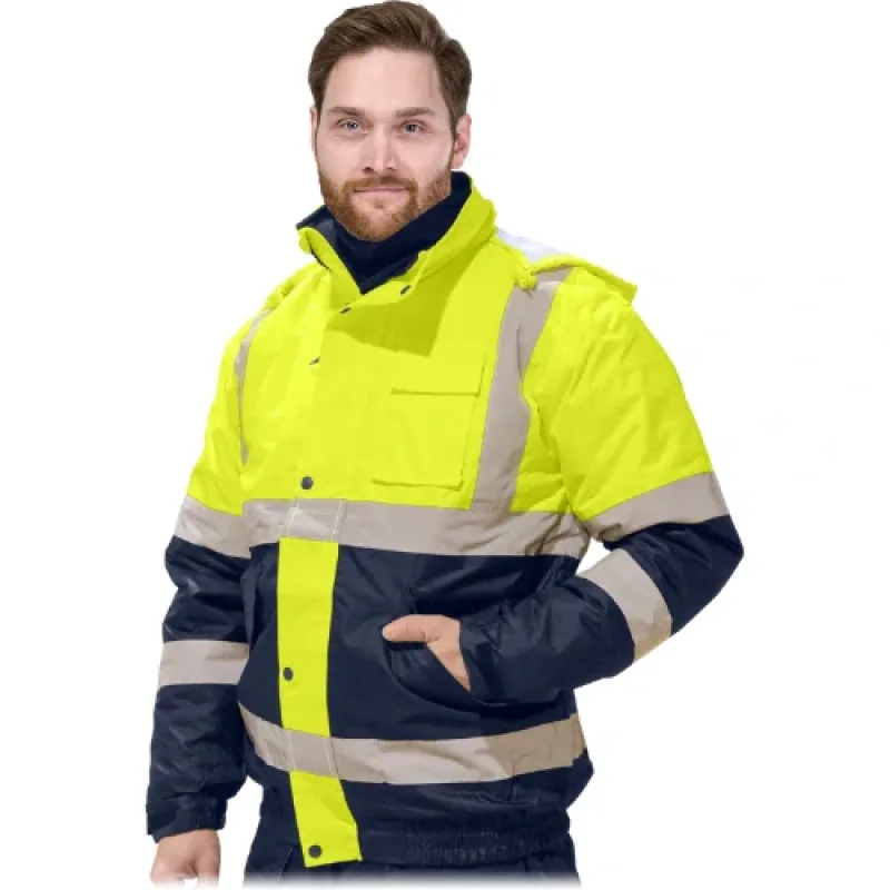 Reis BOMBER VIS Winter reflexná zimná bunda žltá