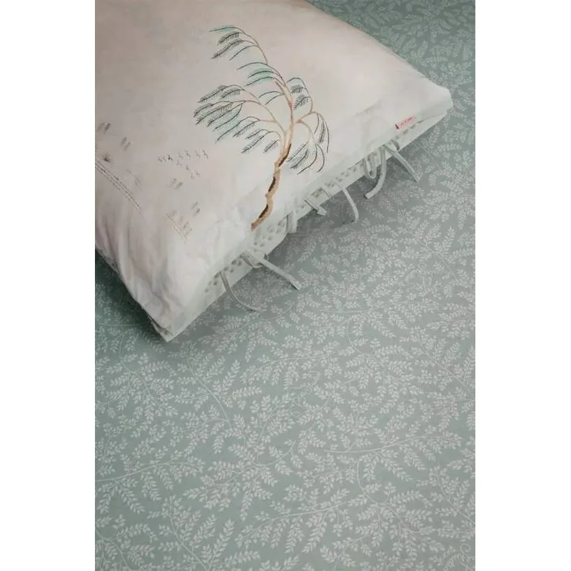 Pip Studio Leafy kvalitní bavlněné prostěradlo s lycrou 180x200/220 cm, zelené