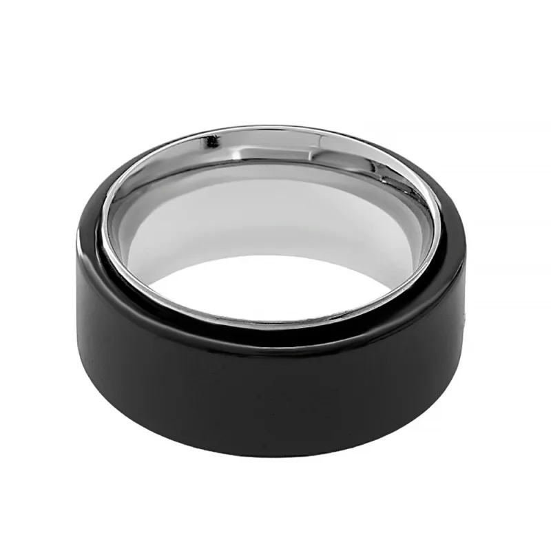 Keramický prsten 6583 (velikost 60-61) - stříbrnočerné barvy