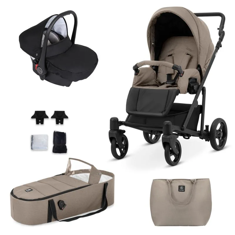 Kočík Kunert Roy black frame 3v1 - mocca