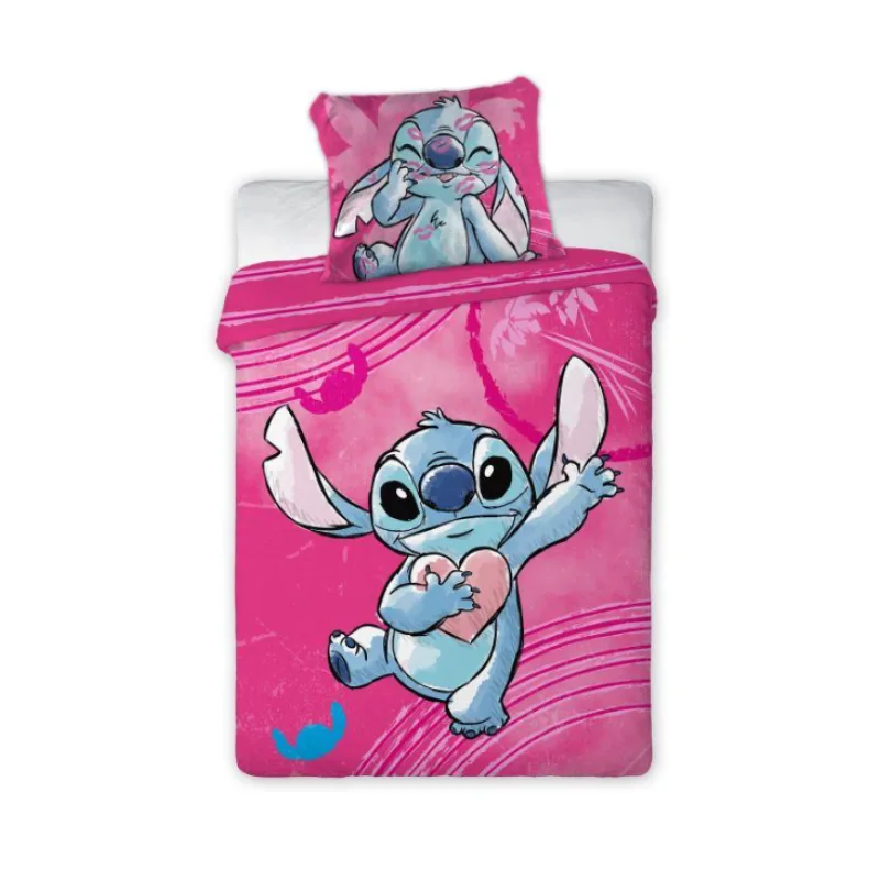 Obliečky do postieľky Lilo a Stitch Pink baby 100x135, 40x60 cm
