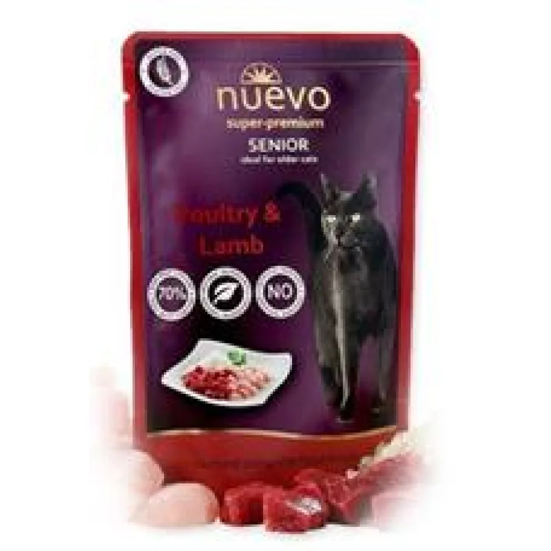 Nuevo kočka senior drůbeží a jehněčí s rýží kapsa 85 g