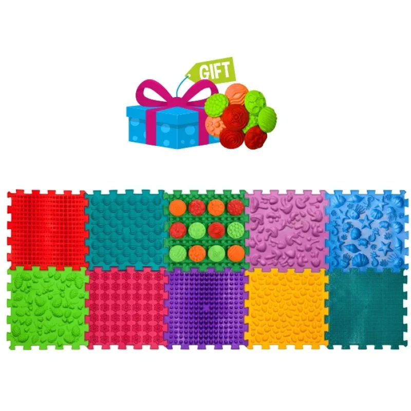 Masážna podložka Ortek Mix Puzzles, 10 dielikov + bezplatné vzory