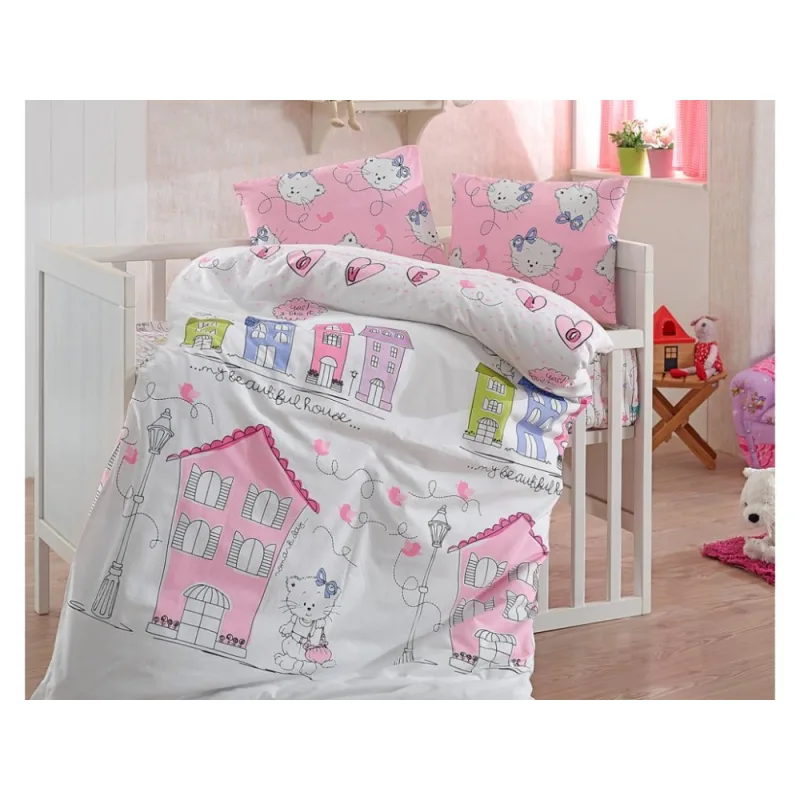 Obliečky do postieľky Mia rúžové 100x135/40x60 cm