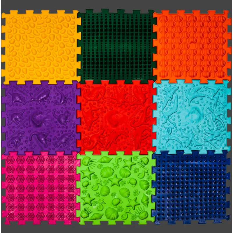 Masážna podložka Ortek Dinosaury Puzzle 9 prvkov