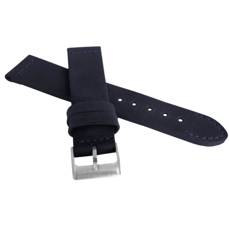 LAVVU Modrý prošitý řemínek RETRO z luxusní kuže Top Grain - 18 LSLUL18