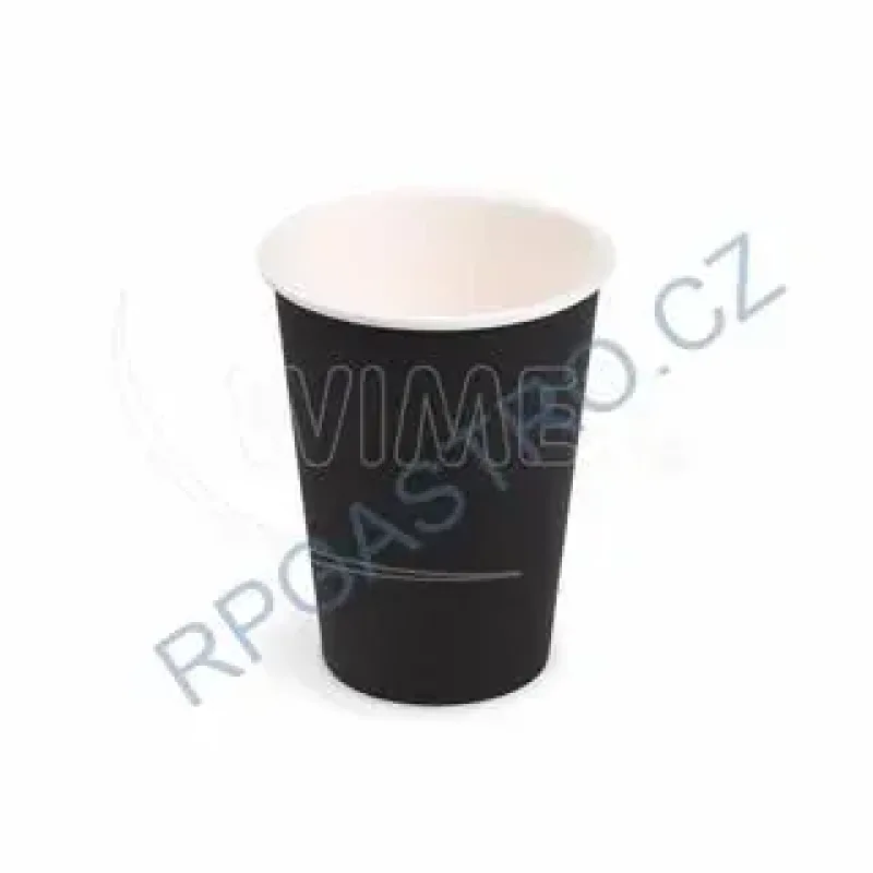 Papírové kelímky černé (PAP/PE) (Ø 74 mm), 240 ml [10 ks] (65399)