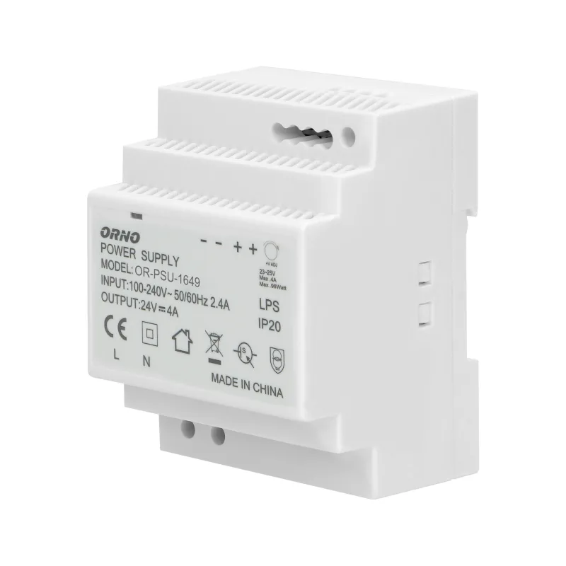 ORNO Napájací zdroj na DIN lištu 24VDC, 4A, 100W, 4 moduly