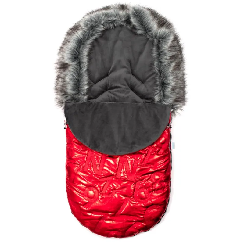 Luxusný fusak s kožušinkou New Baby červený
